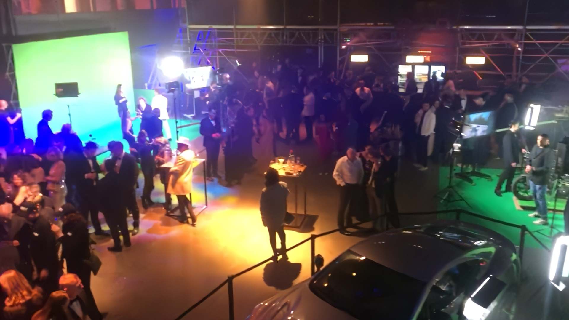 Publiek bij greenscreen